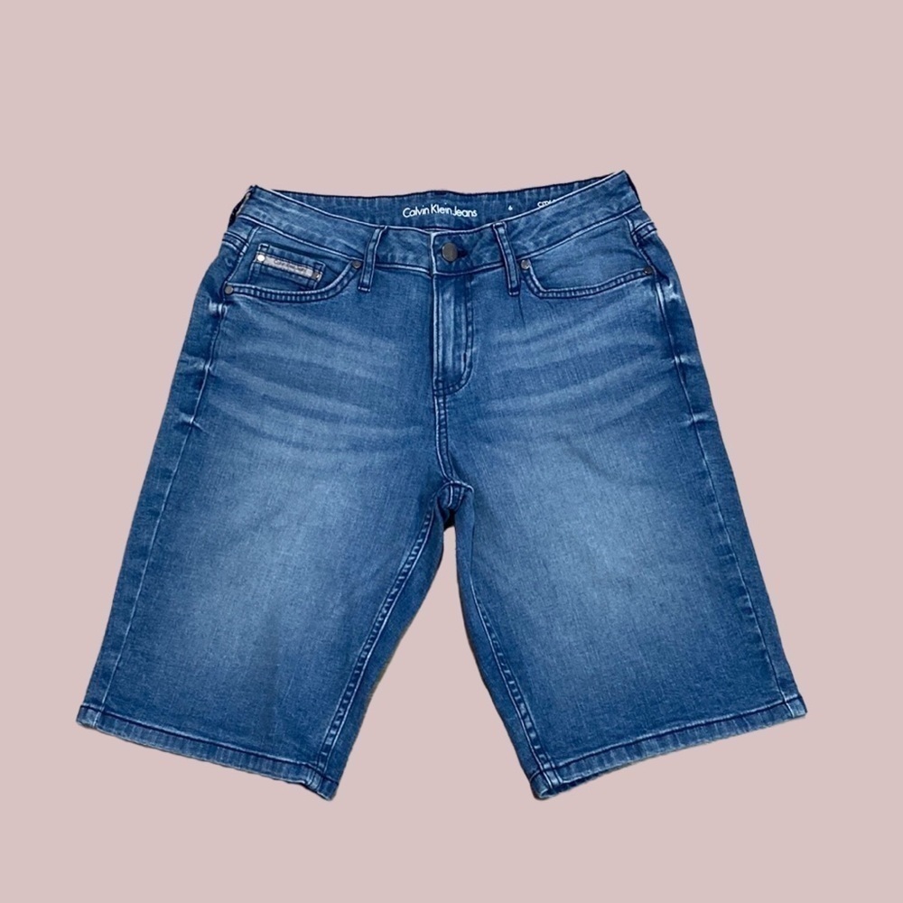 CALVIN KLEIN WOMEN DENIM CITY SHORTS HIGH-RISE BLUE SIZE 6